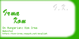 irma kom business card